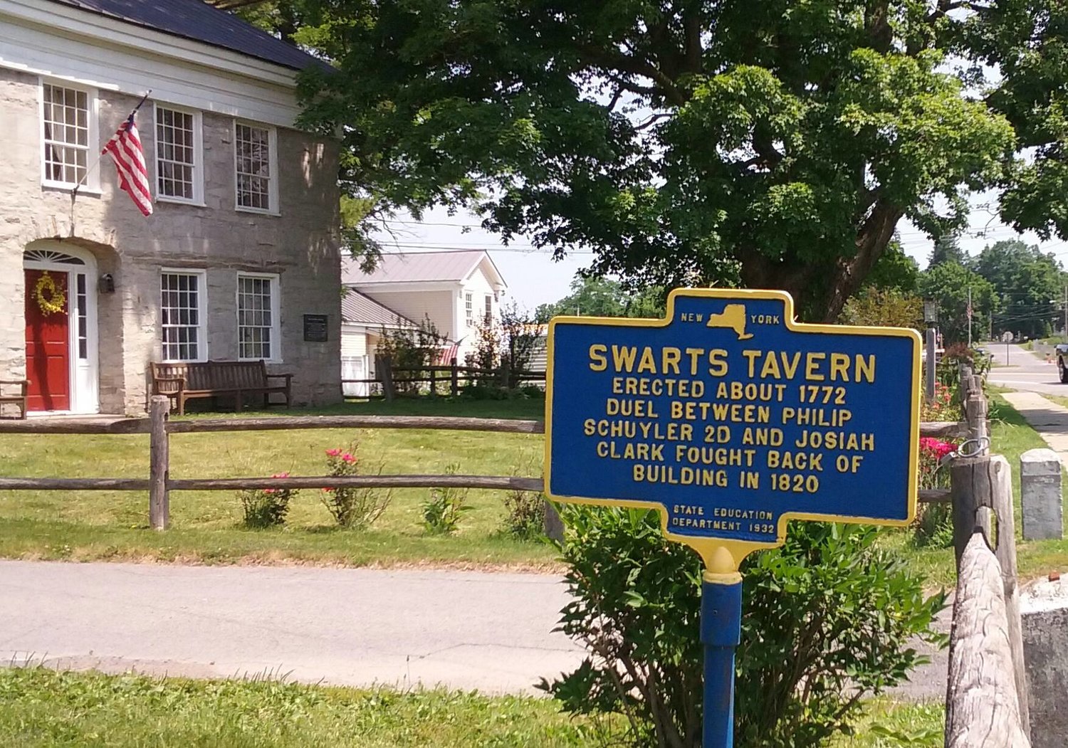 New York state historic marker for Swarts Tavern, Schoharie